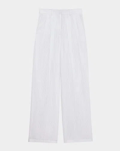 Theory Pinstripe Double-pleated Pants