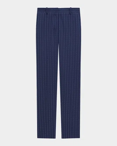 Theory Pinstripe Slim Pants In Blue