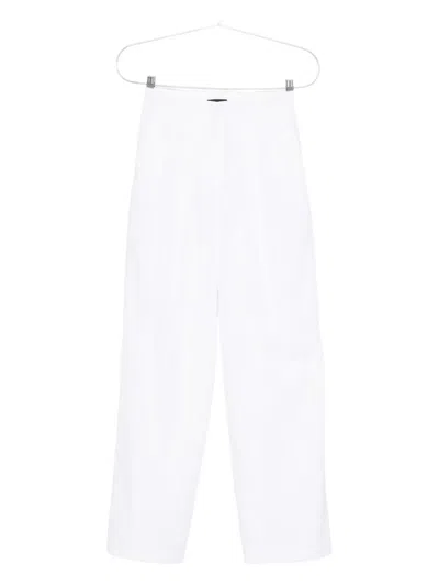 Theory Pinstripe Trousers In White