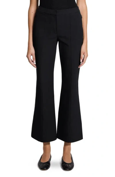 Theory Pintuck Cotton Blend Kick Flare Pants In Black