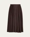 Theory Pintuck Pleated Midi Skirt In Blue