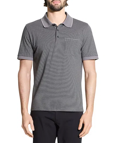 Theory Pique Polo Shirt In Gray