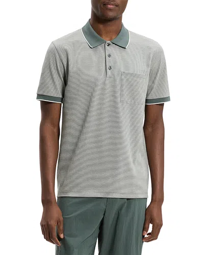 Theory Standard Polo Shirt In Birdseye Pique Pine Grove Multi