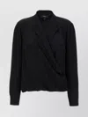 Theory Black Blouse With Peak Revers And Crossover Neck