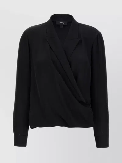 THEORY 'PK LABEL WRAP' BLOUSE