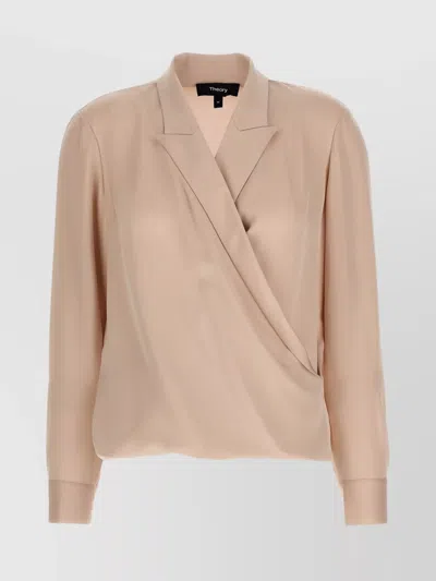 THEORY 'PK LABEL WRAP' BLOUSE