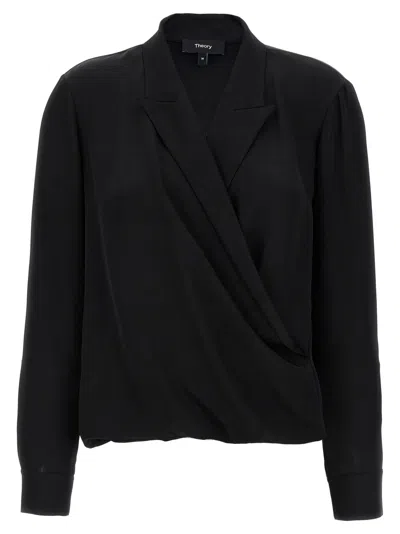 Theory 'pk Label Wrap' Blouse