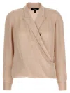 Theory 'pk Label Wrap' Blouse In Multi
