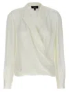 Theory 'pk Label Wrap' Blouse In White
