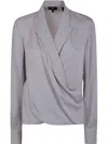 Theory Pk Lapel Wrap Bl. Mod In Silver