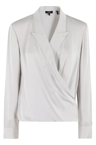 THEORY PK LAPEL WRAP BL MOD