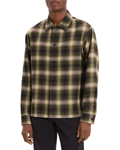 Theory Plaid Button Down Overshirt In Multi