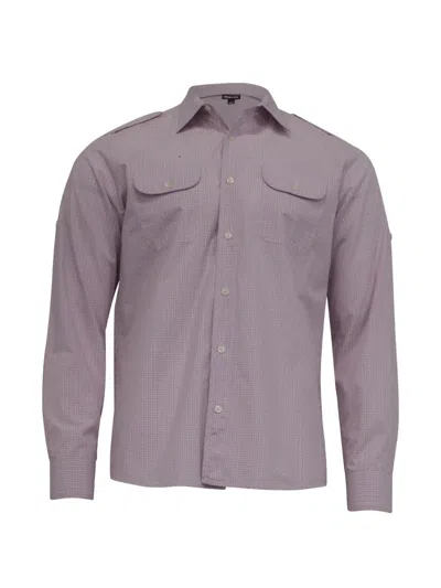 Pre-owned Theory Plaid Button-down Tailored Fit Shirt In Pink