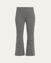 Theory Plaid High-rise Kick-flare Pants In Multi