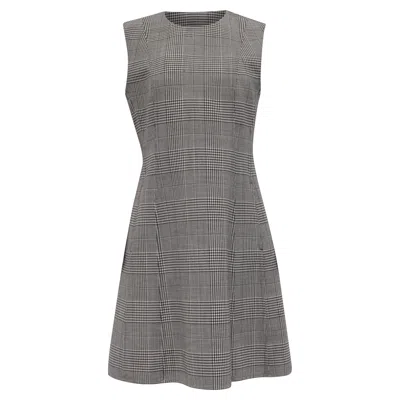 Theory Plaid Mini Dress In Multicolor Virgin Wool In Gray