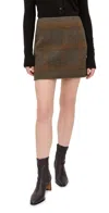Theory A-line Mini Skirt In Plaid Wool-cashmere In Brown