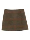 Theory Plaid Mini Skirt In Brown