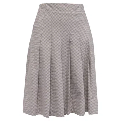 Theory Plaid Pleated Midi Skirt In Grey Cotton In Gray
