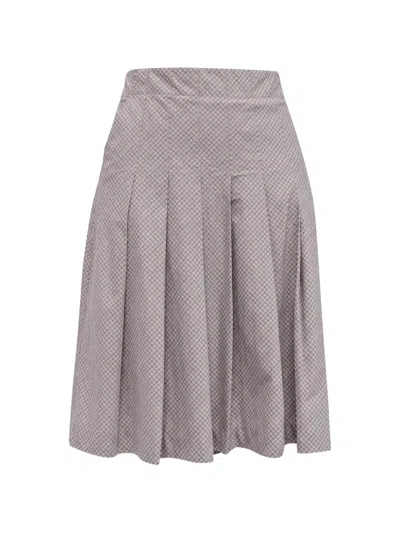 Pre-owned Theory Plaid Pleated Skirt In Neutrals