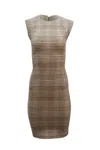 Theory Plaid Power Midi Dress In Brown Wool In Brown