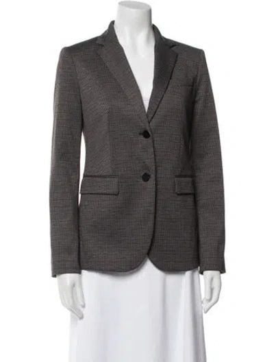 Pre-owned Theory Plaid Print Blazer In Gray