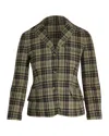 Theory Plaid Print Blazer In Multicolor Cotton In Multi