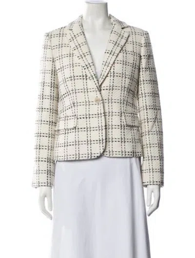 Pre-owned Theory Plaid Print Blazer In Neutrals