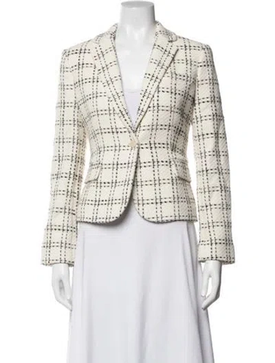 Pre-owned Theory Plaid Print Blazer In Neutrals