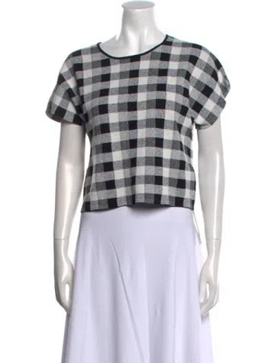 Pre-owned Theory Plaid Print Crew Neck Sweater In Multi