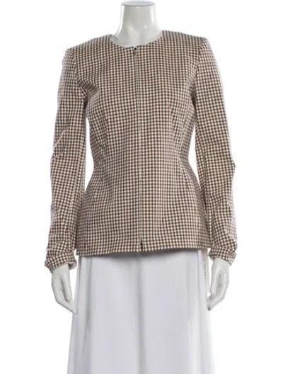 Pre-owned Theory Plaid Print Evening Jacket In Neutral