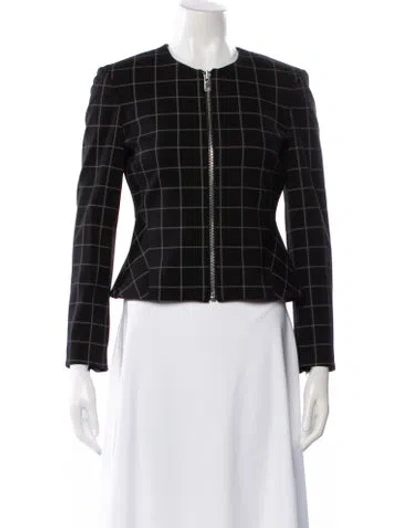 Pre-owned Theory Plaid Print Evening Jacket W/ Tags In Black