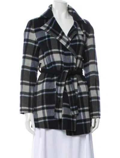 Pre-owned Theory Plaid Print Jacket In Black
