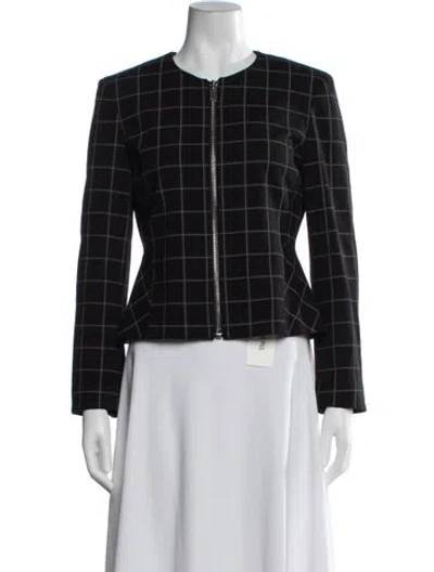 Pre-owned Theory Plaid Print Jacket In Blue