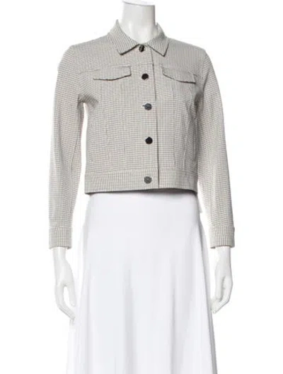 Pre-owned Theory Plaid Print Jacket In Neutral