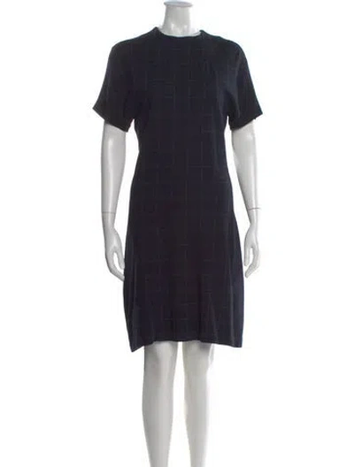 Pre-owned Theory Plaid Print Knee-length Dress In Black