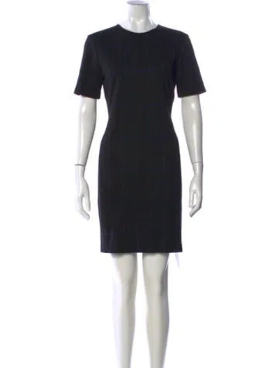 Pre-owned Theory Plaid Print Knee-length Dress In Black