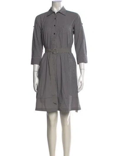 Pre-owned Theory Plaid Print Knee-length Dress In Black