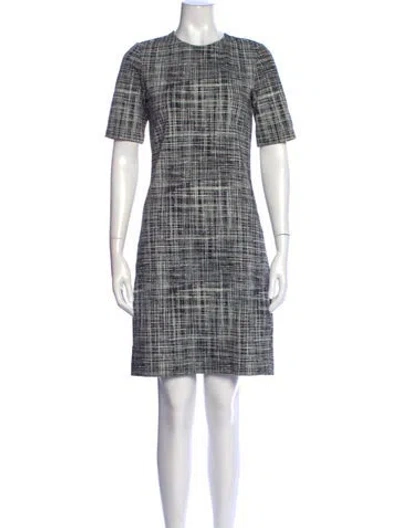 Pre-owned Theory Plaid Print Knee-length Dress In Black