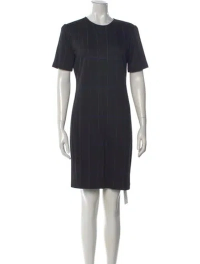 Pre-owned Theory Plaid Print Knee-length Dress In Blue