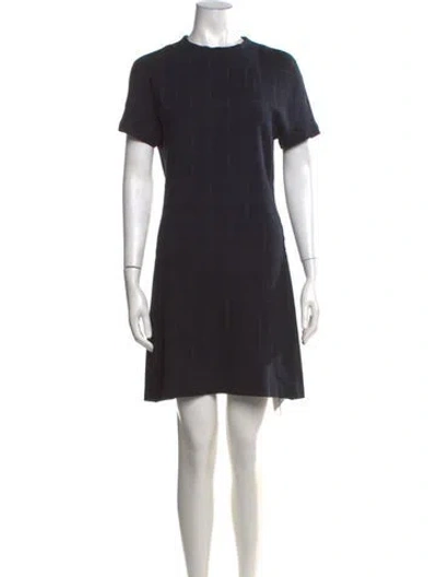 Pre-owned Theory Plaid Print Knee-length Dress In Blue/neutrals