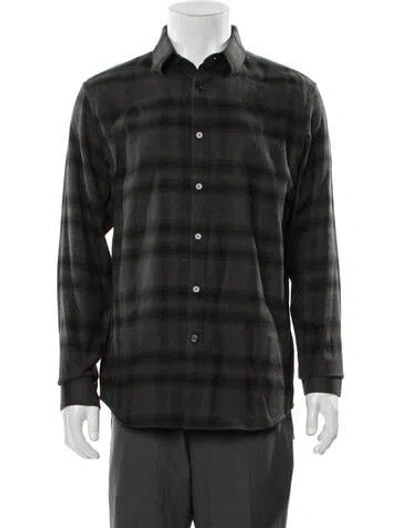Pre-owned Theory Plaid Print Long Sleeve Dress Shirt W/ Tags In Multi