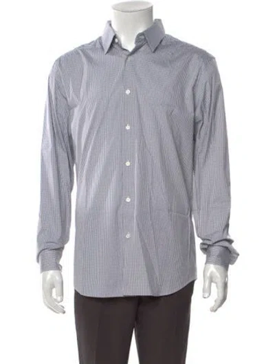 Pre-owned Theory Plaid Print Long Sleeve Shirt W/ Tags In Black