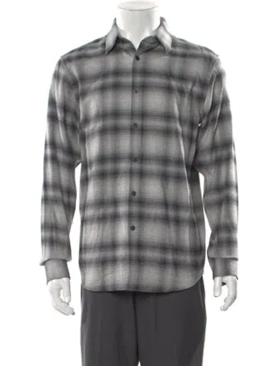 Pre-owned Theory Plaid Print Long Sleeve Shirt W/ Tags In Multi