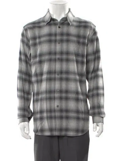 Pre-owned Theory Plaid Print Long Sleeve Shirt W/ Tags In Multi