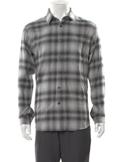 Pre-owned Theory Plaid Print Long Sleeve Shirt W/ Tags In Multi