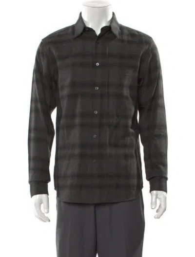 Pre-owned Theory Plaid Print Long Sleeve Shirt W/ Tags In Multi