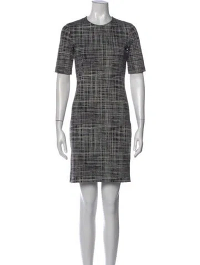 Pre-owned Theory Plaid Print Mini Dress In Black
