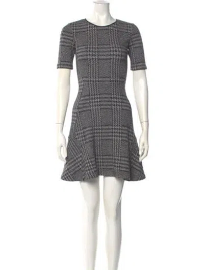 Pre-owned Theory Plaid Print Mini Dress In Black