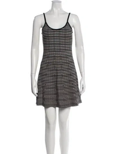 Pre-owned Theory Plaid Print Mini Dress In Black
