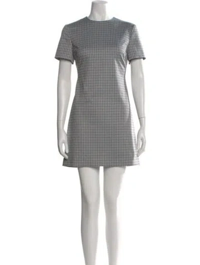 Pre-owned Theory Plaid Print Mini Dress In Black